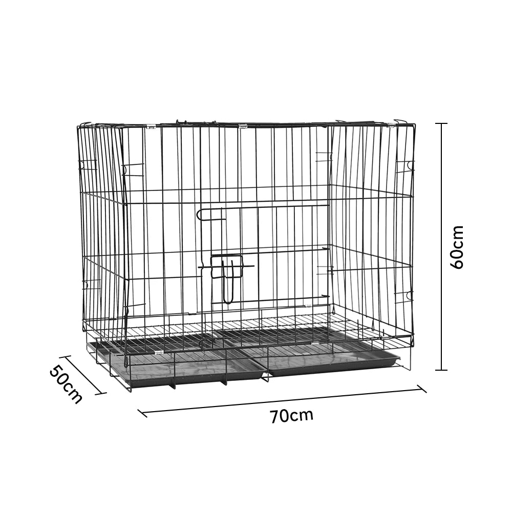 Tieker with bottom tray black wire pet fence dog cage kennel indoor pet cage with 2 doors for large, medium and small pets